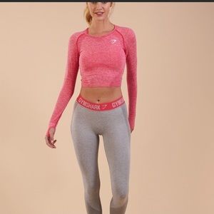 EUC Gymshark Sherbet Pink Seamless Crop